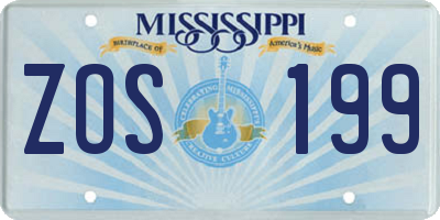 MS license plate ZOS199