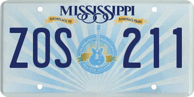 MS license plate ZOS211