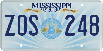 MS license plate ZOS248
