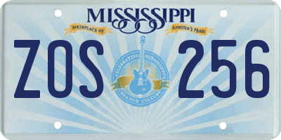 MS license plate ZOS256