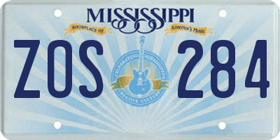 MS license plate ZOS284
