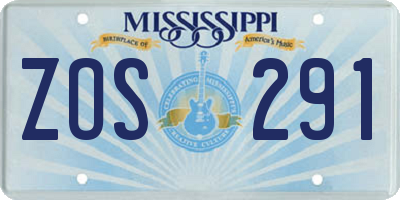 MS license plate ZOS291