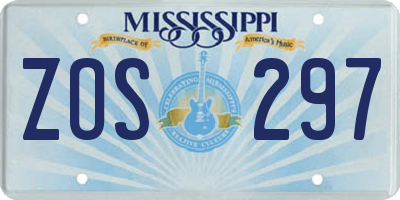 MS license plate ZOS297