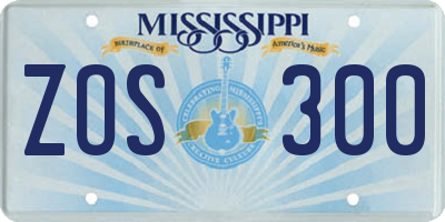 MS license plate ZOS300