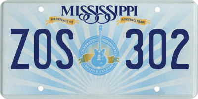 MS license plate ZOS302