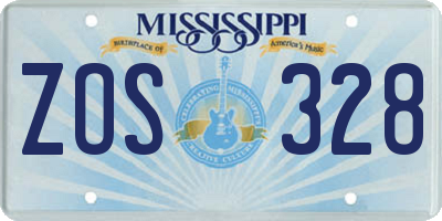 MS license plate ZOS328