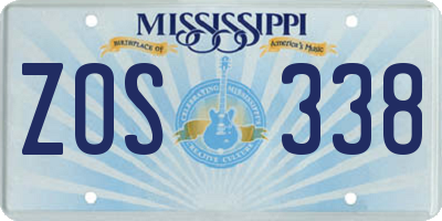 MS license plate ZOS338
