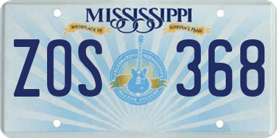 MS license plate ZOS368