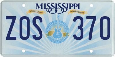 MS license plate ZOS370