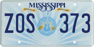 MS license plate ZOS373