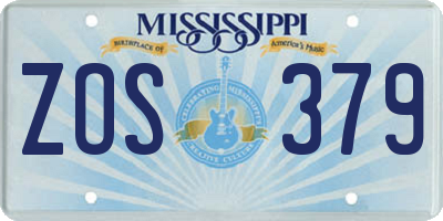 MS license plate ZOS379