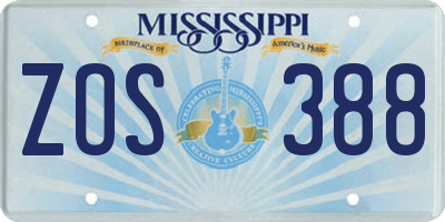 MS license plate ZOS388