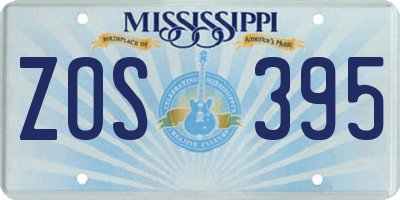 MS license plate ZOS395