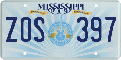 MS license plate ZOS397