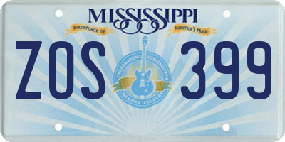 MS license plate ZOS399
