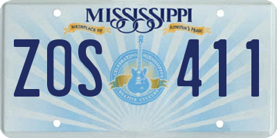 MS license plate ZOS411