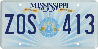 MS license plate ZOS413