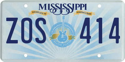 MS license plate ZOS414