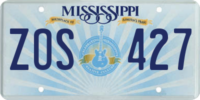 MS license plate ZOS427