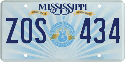 MS license plate ZOS434