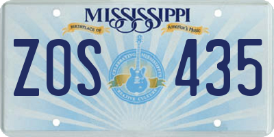 MS license plate ZOS435