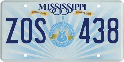 MS license plate ZOS438