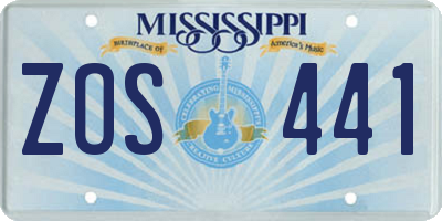 MS license plate ZOS441