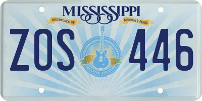 MS license plate ZOS446