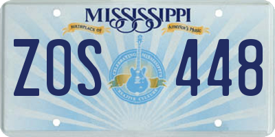 MS license plate ZOS448