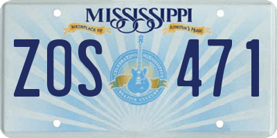 MS license plate ZOS471