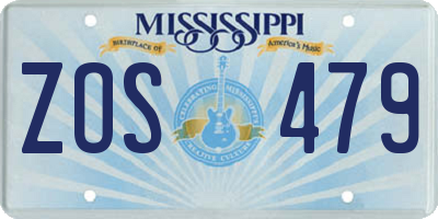 MS license plate ZOS479