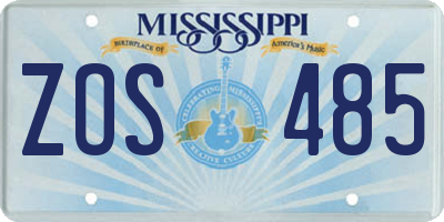 MS license plate ZOS485
