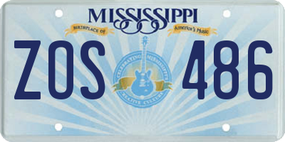 MS license plate ZOS486