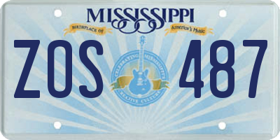 MS license plate ZOS487