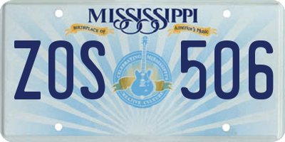 MS license plate ZOS506