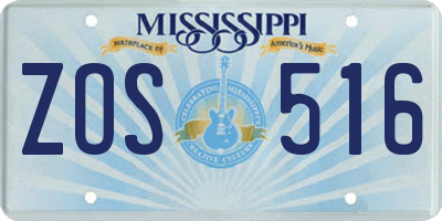 MS license plate ZOS516