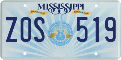 MS license plate ZOS519