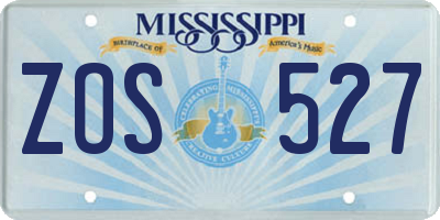 MS license plate ZOS527