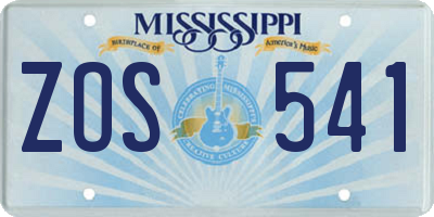 MS license plate ZOS541