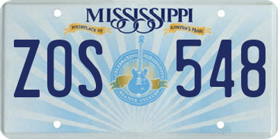MS license plate ZOS548