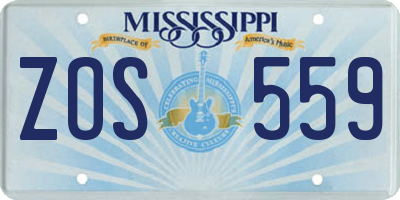 MS license plate ZOS559