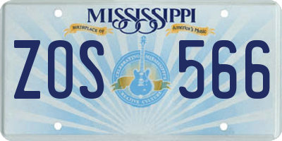 MS license plate ZOS566