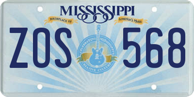 MS license plate ZOS568