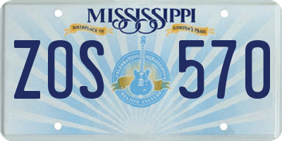 MS license plate ZOS570