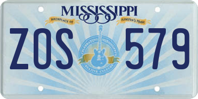 MS license plate ZOS579