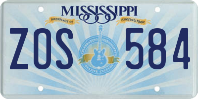 MS license plate ZOS584