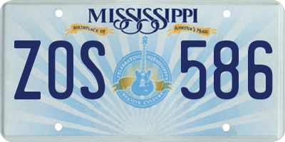 MS license plate ZOS586