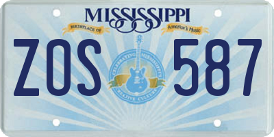 MS license plate ZOS587