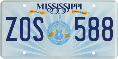 MS license plate ZOS588