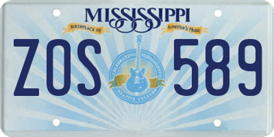 MS license plate ZOS589